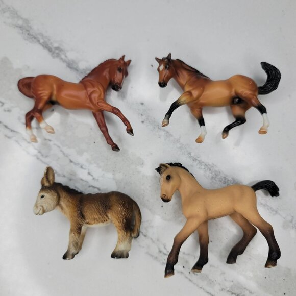 Vintage 1999 Breyer and schleigh Horses & Donkey Figurines Set Of 4 Collectibles - Picture 6 of 7